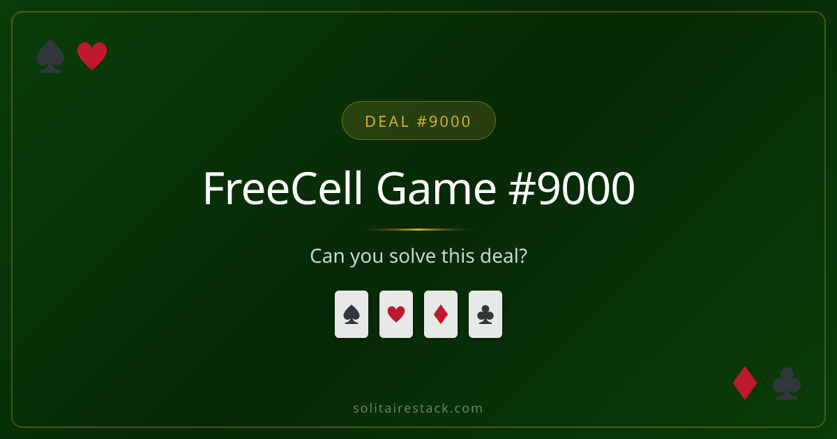 FreeCell Game #9,000 — Microsoft Deal | Play Free Online